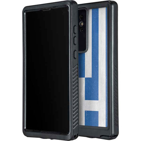 Greece Flag Distressed Galaxy S24 Ultra Waterproof Case